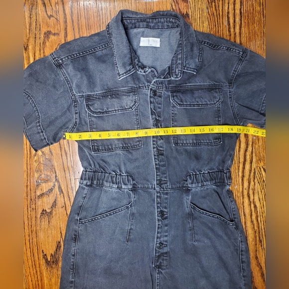 Free People We The Free Marci Wimen's Coverall Jumpsuit Black Denim Size L - Picture 11 of 14